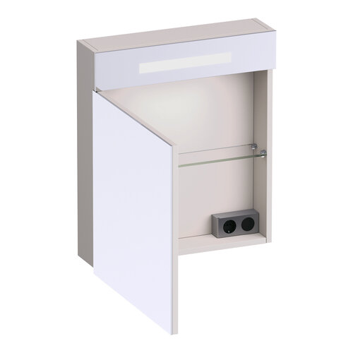 Brauer Brauer Promise spiegelkast | Mat zand | Links | Enkelzijdig