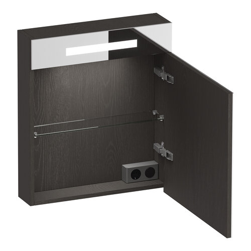 Brauer Brauer Promise spiegelkast | Timber Antraciet | Rechts | Enkelzijdig
