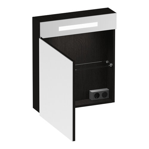 Brauer Brauer Promise spiegelkast | Timber Black | Links | Enkelzijdig