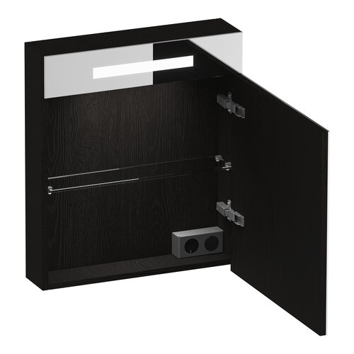 Brauer Brauer Promise spiegelkast | Timber Black | Rechts | Enkelzijdig