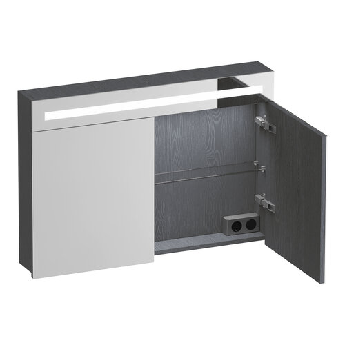 Brauer Brauer Promise spiegelkast | Timber Grey | 100 cm | Enkelzijdig