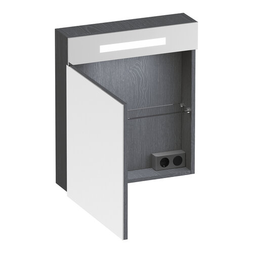 Brauer Brauer Promise spiegelkast | Timber Grey | Links | Enkelzijdig