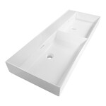 Brauer Brauer Lunar wastafel | Glans wit | 120 cm | 0 | 2 bakken