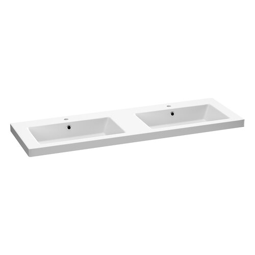 Brauer Solar Medium wastafel | Mat wit | 140 cm | 2 | 2 wasbakken Brauer Brauer Solar Medium wastafel | Mat wit | 140 cm | 2 | 2 wasbakken