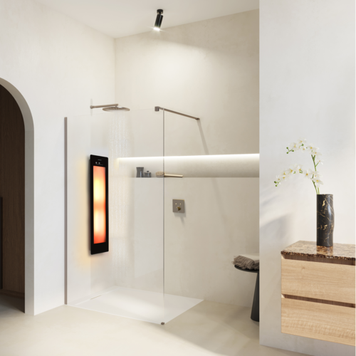 Sunshower One M infrarood | Zwart | Vlakke opbouw | 3/4 lichaam | Infrarood Sunshower Sunshower One M infrarood | Zwart | Vlakke opbouw | 3/4 lichaam | Infrarood