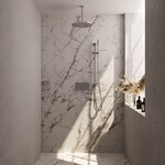 Brauer Brauer Chrome Carving thermostatische inbouw regendouche met drukknoppen SET 66 met 30 cm douchekop en plafondarm en staaf handdouche en doucheslang en geïntegreerde glijstang chroom | Chroom | 30cm | Ja | Plafondbuis | Staafmodel