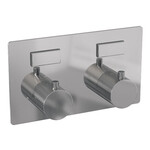 Brauer Brauer Chrome Carving thermostatische inbouw regendouche met drukknoppen SET 67 met 20 cm douchekop en rechte muurarm en 3-standen handdouche en doucheslang en geïntegreerde glijstang chroom | Chroom | 20cm | Ja | Rechte wandarm | Rond model