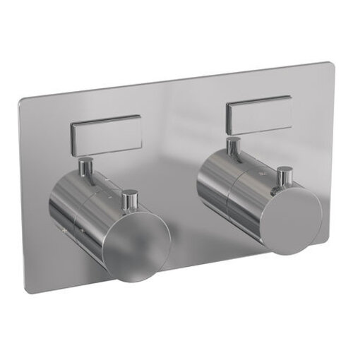 Brauer Chrome Edition thermostatische inbouw badkraan met drukknoppen SET 04 met uitloop en 3-standen handdouche en doucheslang en wandaansluitbocht chroom | Chroom | Ronde Handdouche Brauer Brauer Chrome Edition thermostatische inbouw badkraan met drukknoppen SET 04 met uitloop en 3-standen handdouche en doucheslang en wandaansluitbocht chroom | Chroom | Ronde Handdouche