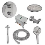 Brauer Chrome Edition thermostatische inbouw regendouche 3-weg rond SET 83 | Chroom | 20 cm | Nee | Plafondbuis | Ronde handdouche Brauer Brauer Chrome Edition thermostatische inbouw regendouche 3-weg rond SET 83 | Chroom | 20 cm | Nee | Plafondbuis | Ronde handdouche