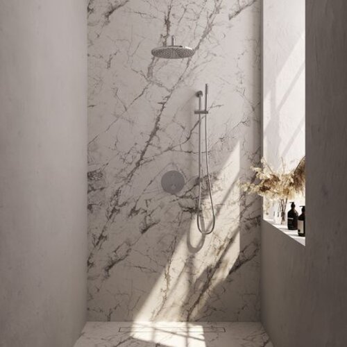 Brauer Chrome Edition thermostatische inbouw regendouche 3-weg rond SET 88 | Chroom | 30 cm | Ja | Gebogen wandarm | Staafhanddouche Brauer Brauer Chrome Edition thermostatische inbouw regendouche 3-weg rond SET 88 | Chroom | 30 cm | Ja | Gebogen wandarm | Staafhanddouche