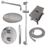 Brauer Chrome Edition thermostatische inbouw regendouche 3-weg rond SET 88 | Chroom | 30 cm | Ja | Gebogen wandarm | Staafhanddouche Brauer Brauer Chrome Edition thermostatische inbouw regendouche 3-weg rond SET 88 | Chroom | 30 cm | Ja | Gebogen wandarm | Staafhanddouche