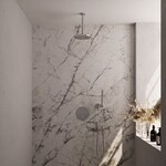 Brauer Brauer Chrome Carving thermostatische inbouw regendouche 3-weg rond SET 77 met 20 cm douchekop en plafondarm en staaf handdouche en doucheslang en wandaansluitbocht chroom | Chroom | 20cm | Nee | Plafondbuis | Staafmodel