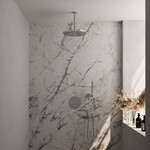 Brauer Brauer Chrome Carving thermostatische inbouw regendouche 3-weg rond SET 78 met 30 cm douchekop en plafondarm en staaf handdouche en doucheslang en wandaansluitbocht chroom | Chroom | 30cm | Nee | Plafondbuis | Staafmodel