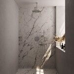 Brauer Brauer Chrome Carving thermostatische inbouw regendouche 3-weg rond SET 78 met 30 cm douchekop en plafondarm en staaf handdouche en doucheslang en wandaansluitbocht chroom | Chroom | 30cm | Nee | Plafondbuis | Staafmodel