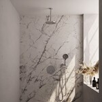 Brauer Brauer Chrome Carving thermostatische inbouw regendouche 3-weg rond SET 83 met 20 cm douchekop en plafondarm en 3-standen handdouche en doucheslang en wandaansluitbocht chroom | Chroom | 20cm | Nee | Plafondbuis | 3-standen handdouche