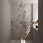 Brauer Brauer Chrome Carving thermostatische inbouw regendouche 3-weg rond SET 89 met 20 cm douchekop en plafondarm en staaf handdouche en doucheslang en geïntegreerde glijstang chroom | Chroom | 20cm | Ja | Plafondbuis | Staafmodel