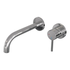 Brauer Brauer Stripe inbouw wastafelmengkraan met gebogen uitloop en rozetten model A1 chroom | Chroom | J-uitloop | Met rozetten | Rechts Brauer Stripe inbouw wastafelmengkraan met gebogen uitloop en rozetten model A1 chroom | Chroom | J-uitloop | Met rozetten | Rechts