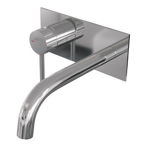 Brauer Brauer Stripe inbouw wastafelmengkraan met gebogen uitloop en afdekplaat model A2 chroom | Chroom | J-uitloop | Met achterplaat | Links Brauer Stripe inbouw wastafelmengkraan met gebogen uitloop en afdekplaat model A2 chroom | Chroom | J-uitloop | Met achterplaat | Links