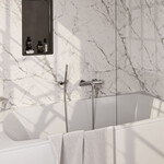 Brauer Brauer Stripe opbouw baddouche thermostaatkraan SET 03 met wandhouder en staaf handdouche en doucheslang chroom | Chroom | Staafmodel