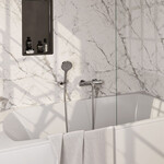 Brauer Brauer Stripe opbouw baddouche thermostaatkraan SET 04 met wandhouder en 3-standen handdouche en doucheslang chroom | Chroom | 3-standen handdouche