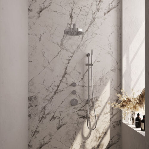 Brauer Stripe thermostatische inbouw regendouche SET 07 met 25 cm douchekop en rechte muurarm en staaf handdouche en doucheslang en geïntegreerde glijstang chroom | Chroom | Ja | Rechte wandarm | Staafhanddouche Brauer Brauer Stripe thermostatische inbouw regendouche SET 07 met 25 cm douchekop en rechte muurarm en staaf handdouche en doucheslang en geïntegreerde glijstang chroom | Chroom | Ja | Rechte wandarm | Staafhanddouche