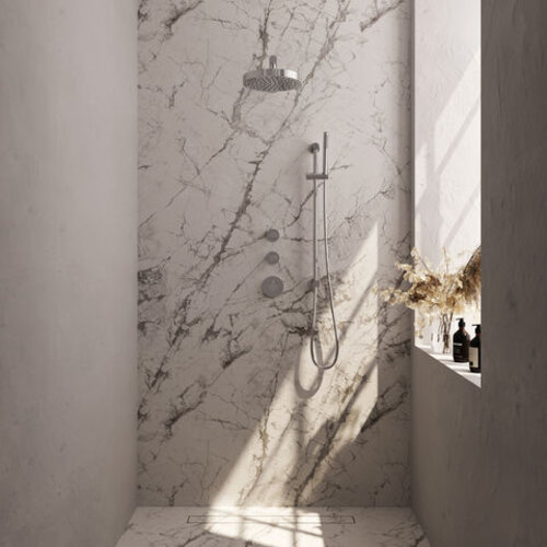 Brauer Stripe thermostatische inbouw regendouche SET 07 met 25 cm douchekop en rechte muurarm en staaf handdouche en doucheslang en geïntegreerde glijstang chroom | Chroom | Ja | Rechte wandarm | Staafhanddouche Brauer Brauer Stripe thermostatische inbouw regendouche SET 07 met 25 cm douchekop en rechte muurarm en staaf handdouche en doucheslang en geïntegreerde glijstang chroom | Chroom | Ja | Rechte wandarm | Staafhanddouche