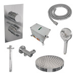 Brauer Stripe thermostatische inbouw regendouche 3-weg rechthoekig SET 18 met 25 cm douchekop en plafondarm en 3-standen handdouche en doucheslang en wandaansluitbocht chroom | Chroom | Nee | Plafondbuis | 3-standen handdouche Brauer Brauer Stripe thermostatische inbouw regendouche 3-weg rechthoekig SET 18 met 25 cm douchekop en plafondarm en 3-standen handdouche en doucheslang en wandaansluitbocht chroom | Chroom | Nee | Plafondbuis | 3-standen handdouche