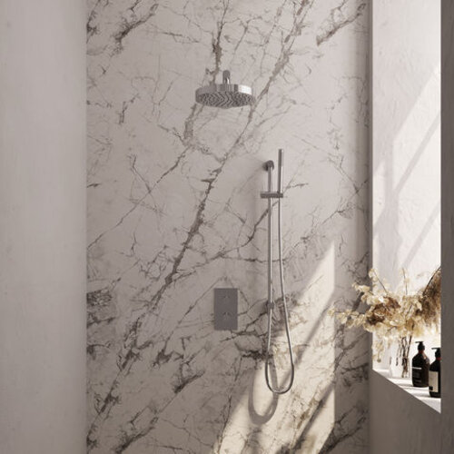 Brauer Stripe thermostatische inbouw regendouche 3-weg rechthoekig SET 19 met 25 cm douchekop en rechte muurarm en staaf handdouche en doucheslang en geïntegreerde glijstang chroom | Chroom | Ja | Rechte wandarm | Staafhanddouche Brauer Brauer Stripe thermostatische inbouw regendouche 3-weg rechthoekig SET 19 met 25 cm douchekop en rechte muurarm en staaf handdouche en doucheslang en geïntegreerde glijstang chroom | Chroom | Ja | Rechte wandarm | Staafhanddouche