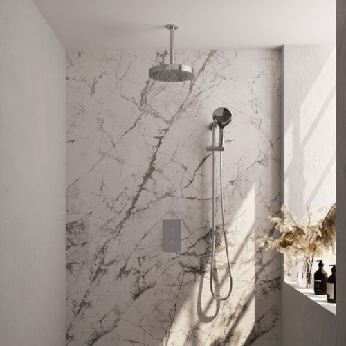 Brauer Stripe thermostatische inbouw regendouche 3-weg rechthoekig SET 24 met 25 cm douchekop en plafondarm en 3-standen handdouche en doucheslang en geïntegreerde glijstang chroom | Chroom | Ja | Plafondbuis | 3-standen handdouche Brauer Brauer Stripe thermostatische inbouw regendouche 3-weg rechthoekig SET 24 met 25 cm douchekop en plafondarm en 3-standen handdouche en doucheslang en geïntegreerde glijstang chroom | Chroom | Ja | Plafondbuis | 3-standen handdouche