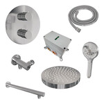 Brauer Stripe thermostatische inbouw regendouche 3-weg rond SET 40 met 25 cm douchekop en rechte muurarm en 3-standen handdouche en doucheslang en wandaansluitbocht chroom | Chroom | Nee | Rechte wandarm | 3-standen handdouche Brauer Brauer Stripe thermostatische inbouw regendouche 3-weg rond SET 40 met 25 cm douchekop en rechte muurarm en 3-standen handdouche en doucheslang en wandaansluitbocht chroom | Chroom | Nee | Rechte wandarm | 3-standen handdouche