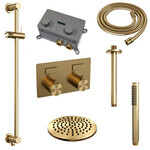 Brauer Gold Edition thermostatische inbouw regendouche met drukknoppen SET 65 | Geborsteld goud PVD | 20 cm | Ja | Plafondbuis | Staafhanddouche Brauer Brauer Gold Edition thermostatische inbouw regendouche met drukknoppen SET 65 | Geborsteld goud PVD | 20 cm | Ja | Plafondbuis | Staafhanddouche