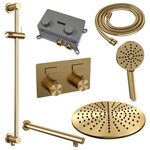 Brauer Gold Carving SET 68 | Geborsteld goud PVD | 30 cm | Ja | Rechte wandarm | Ronde handdouche Brauer Brauer Gold Carving SET 68 | Geborsteld goud PVD | 30 cm | Ja | Rechte wandarm | Ronde handdouche