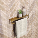 Brauer Handdoekrek met planchet goud geborsteld PVD | Geborsteld goud PVD Brauer Brauer Handdoekrek met planchet goud geborsteld PVD | Geborsteld goud PVD