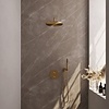 Brauer Gold Edition thermostatische inbouw regendouche 3-weg rond SET 76 | Geborsteld goud PVD | 30 cm | Nee | Gebogen wandarm | Staafhanddouche
