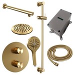 Brauer Gold Edition thermostatische inbouw regendouche 3-weg rond SET 91 | Geborsteld goud PVD | 20 cm | Ja | Rechte wandarm | Ronde handdouche Brauer Brauer Gold Edition thermostatische inbouw regendouche 3-weg rond SET 91 | Geborsteld goud PVD | 20 cm | Ja | Rechte wandarm | Ronde handdouche