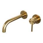 Brauer Stripe inbouw wastafelmengkraan met gebogen uitloop en rozetten model A1 goud geborsteld PVD | Geborsteld goud PVD | J-uitloop | Met rozetten | Rechts Brauer Brauer Stripe inbouw wastafelmengkraan met gebogen uitloop en rozetten model A1 goud geborsteld PVD | Geborsteld goud PVD | J-uitloop | Met rozetten | Rechts