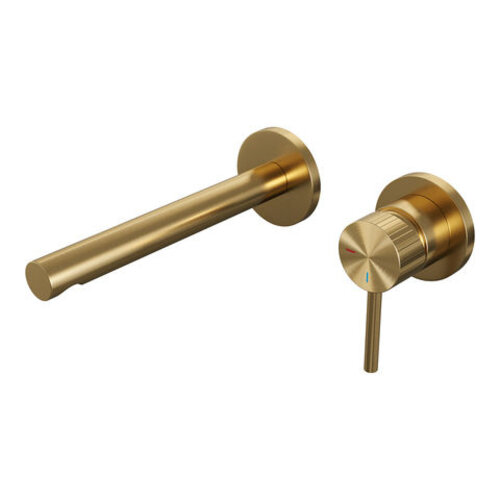 Brauer Stripe inbouw wastafelmengkraan met rechte uitloop en rozetten model A1 goud geborsteld PVD | Geborsteld goud PVD | I-uitloop | Met rozetten | Rechts Brauer Brauer Stripe inbouw wastafelmengkraan met rechte uitloop en rozetten model A1 goud geborsteld PVD | Geborsteld goud PVD | I-uitloop | Met rozetten | Rechts