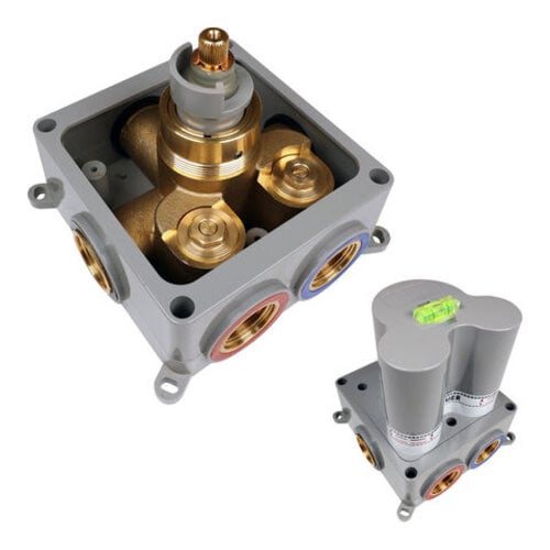 Brauer Stripe losse inbouwthermostaat met in- en afbouwdelen goud geborsteld PVD | Geborsteld goud PVD Brauer Brauer Stripe losse inbouwthermostaat met in- en afbouwdelen goud geborsteld PVD | Geborsteld goud PVD