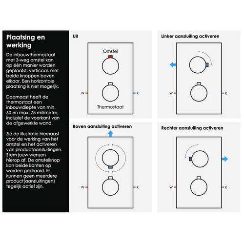 Brauer Stripe 3-weg inbouwthermostaat rechthoekig met in- en afbouwdelen goud geborsteld PVD | Geborsteld goud PVD Brauer Brauer Stripe 3-weg inbouwthermostaat rechthoekig met in- en afbouwdelen goud geborsteld PVD | Geborsteld goud PVD