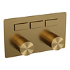 Brauer Stripe 3-weg inbouwthermostaat met drukknoppen met in- en afbouwdelen goud geborsteld PVD | Geborsteld goud PVD | 3