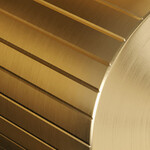 Brauer Brauer Stripe thermostatische inbouw badkraan met drukknoppen SET 03 met badvulcombinatie en staaf handdouche en doucheslang en wandaansluitbocht goud geborsteld PVD | Geborsteld goud PVD | Staafmodel