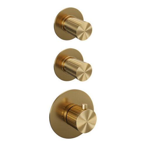 Brauer Stripe thermostatische inbouw regendouche SET 09 met 25 cm douchekop en plafondarm en staaf handdouche en doucheslang en geïntegreerde glijstang goud geborsteld PVD | Geborsteld goud PVD | Ja | Plafondbuis | Staafhanddouche Brauer Brauer Stripe thermostatische inbouw regendouche SET 09 met 25 cm douchekop en plafondarm en staaf handdouche en doucheslang en geïntegreerde glijstang goud geborsteld PVD | Geborsteld goud PVD | Ja | Plafondbuis | Staafhanddouche