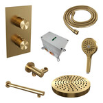 Brauer Stripe thermostatische inbouw regendouche 3-weg rechthoekig SET 16 met 25 cm douchekop en rechte muurarm en 3-standen handdouche en doucheslang en wandaansluitbocht goud geborsteld PVD | Geborsteld goud PVD | Nee | Rechte wandarm | 3-standen handdo Brauer Brauer Stripe thermostatische inbouw regendouche 3-weg rechthoekig SET 16 met 25 cm douchekop en rechte muurarm en 3-standen handdouche en doucheslang en wandaansluitbocht goud geborsteld PVD | Geborsteld goud PVD | Nee | Rechte wandarm | 3-standen handdo