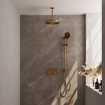 Brauer Stripe thermostatische inbouw regendouche met drukknoppen SET 36 met 25 cm douchekop en plafondarm en 3-standen handdouche en doucheslang en geïntegreerde glijstang goud geborsteld PVD | Geborsteld goud PVD | Ja | Plafondbuis | 3-standen handdouche Brauer Brauer Stripe thermostatische inbouw regendouche met drukknoppen SET 36 met 25 cm douchekop en plafondarm en 3-standen handdouche en doucheslang en geïntegreerde glijstang goud geborsteld PVD | Geborsteld goud PVD | Ja | Plafondbuis | 3-standen handdouche