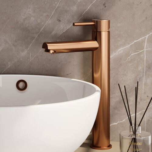 Brauer Stripe verhoogde opbouw wastafelmengkraan model A koper geborsteld PVD | Geborsteld koper PVD Brauer Brauer Stripe verhoogde opbouw wastafelmengkraan model A koper geborsteld PVD | Geborsteld koper PVD