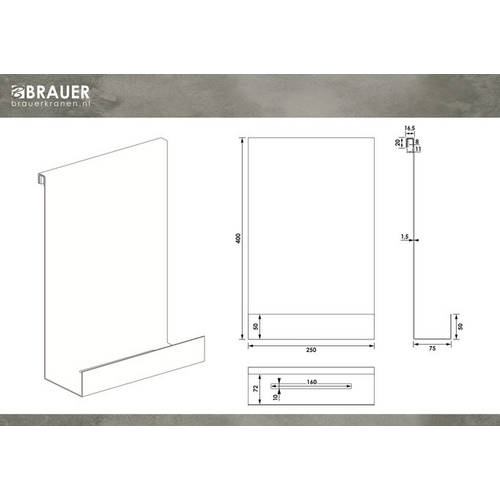 Brauer Doucherek hangend met glasklem koper geborsteld PVD | Geborsteld koper PVD Brauer Brauer Doucherek hangend met glasklem koper geborsteld PVD | Geborsteld koper PVD