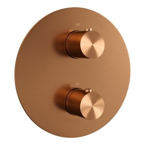 Brauer Copper Edition thermostatische inbouw regendouche 3-weg rond SET 80 | Geborsteld koper PVD | 30 cm | Nee | Rechte wandarm | Ronde handdouche Brauer Brauer Copper Edition thermostatische inbouw regendouche 3-weg rond SET 80 | Geborsteld koper PVD | 30 cm | Nee | Rechte wandarm | Ronde handdouche