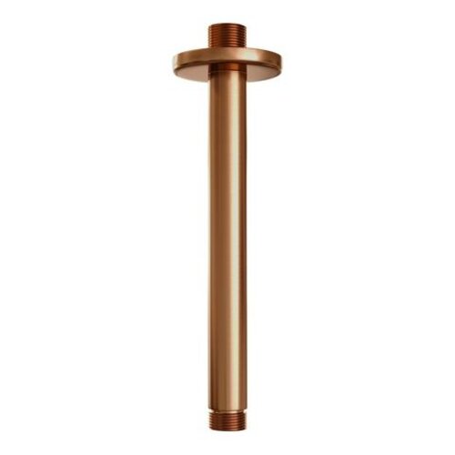 Brauer Brauer Copper Carving thermostatische inbouw regendouche 3-weg rond SET 89 met 20 cm douchekop en plafondarm en staaf handdouche en doucheslang en geïntegreerde glijstang koper geborsteld PVD | Geborsteld koper PVD | 20cm | Ja | Plafondbuis | Staafmodel