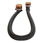 Brauer Brauer Stripe thermostatische inbouw badkraan SET 01 met badvulcombinatie en staaf handdouche en doucheslang en wandaansluitbocht koper geborsteld PVD | Geborsteld koper PVD | Staafmodel