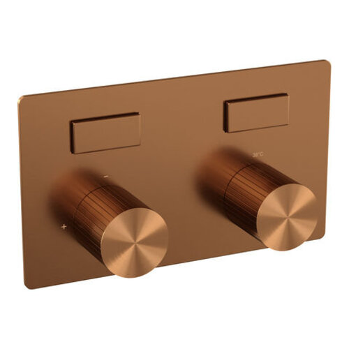 Brauer Stripe thermostatische inbouw regendouche met drukknoppen SET 34 met 25 cm douchekop en rechte muurarm en 3-standen handdouche en doucheslang en geïntegreerde glijstang koper geborsteld PVD | Geborsteld koper PVD | Ja | Rechte wandarm | 3-standen h Brauer Brauer Stripe thermostatische inbouw regendouche met drukknoppen SET 34 met 25 cm douchekop en rechte muurarm en 3-standen handdouche en doucheslang en geïntegreerde glijstang koper geborsteld PVD | Geborsteld koper PVD | Ja | Rechte wandarm | 3-standen h